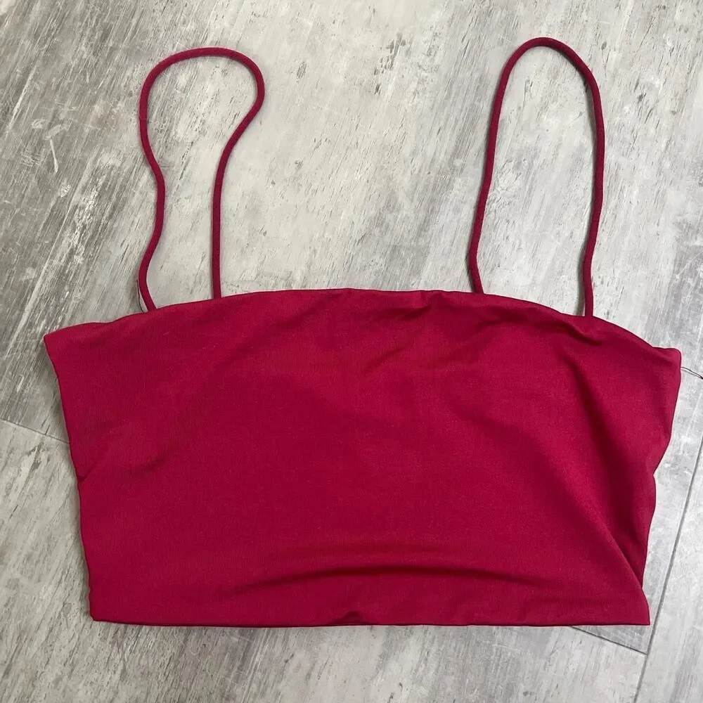 Shein Bandeau Bralette Red Size XS